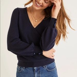 Boden Maddie Surplice Button Cuff Sweater